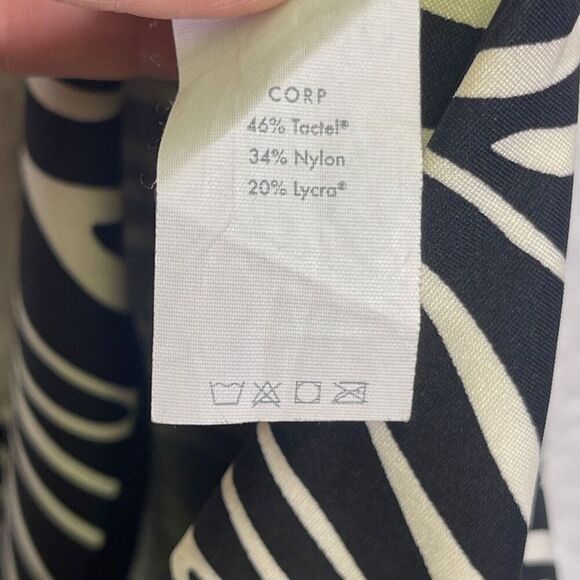 Fierce + Regal Black White Zebra Print Gold Stripe Workout Leggings Size Large - Picture 9 of 9